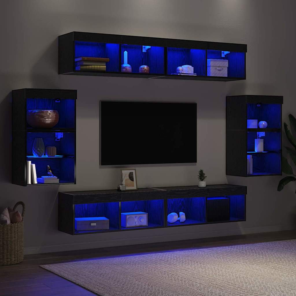 vidaXL Κρεμαστά ράφια 2 τμχ Μαύρη βελανιδιά 40x28,5x40 εκ. Ξύλο Επεξεργασμένης