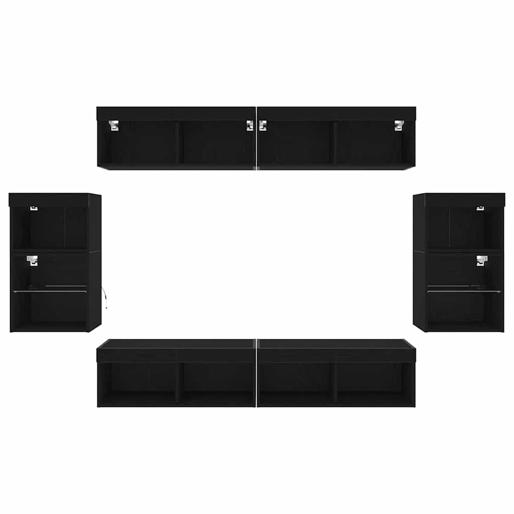 vidaXL Κρεμαστά ράφια 2 τμχ Μαύρη βελανιδιά 40x28,5x40 εκ. Ξύλο Επεξεργασμένης