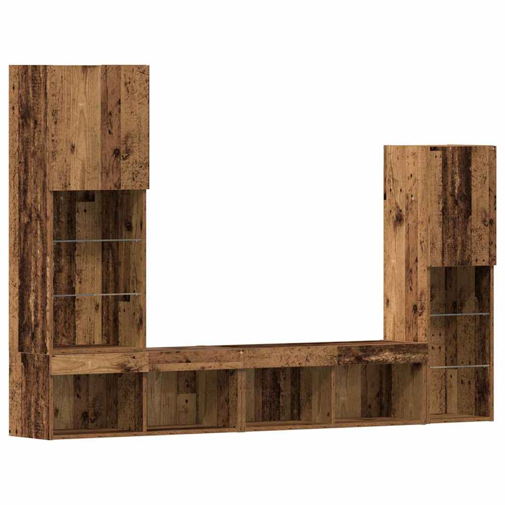 vidaXL Κάθισμα Τηλεόρασης με LED Φώτα Φθαρμένο Ξύλο 40.5x30x102 εκ.