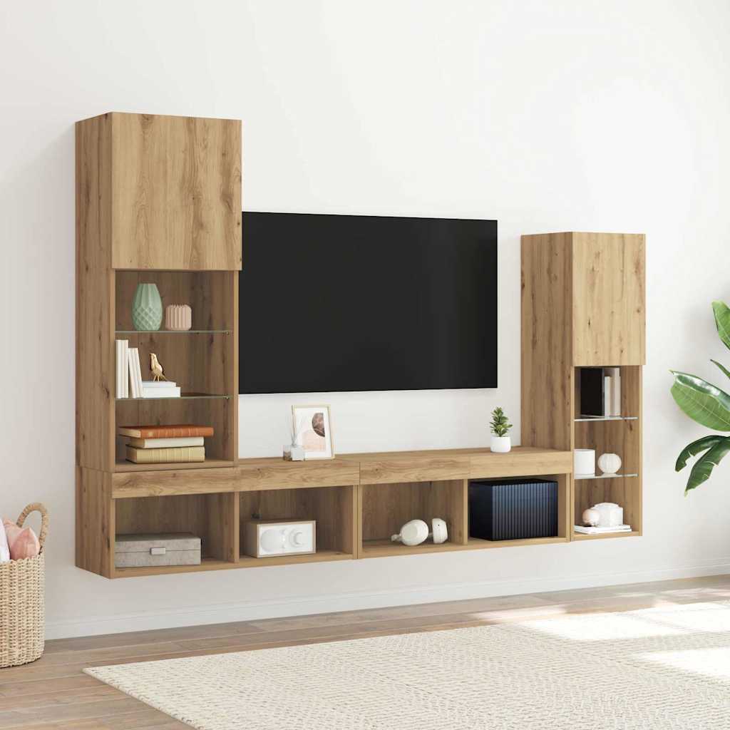 vidaXL Ντουλάπι TV 4 pcs artisan δρυς Επεξεργασμένο ξύλο