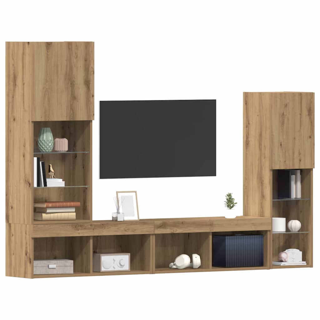 vidaXL Ντουλάπι TV 4 pcs artisan δρυς Επεξεργασμένο ξύλο