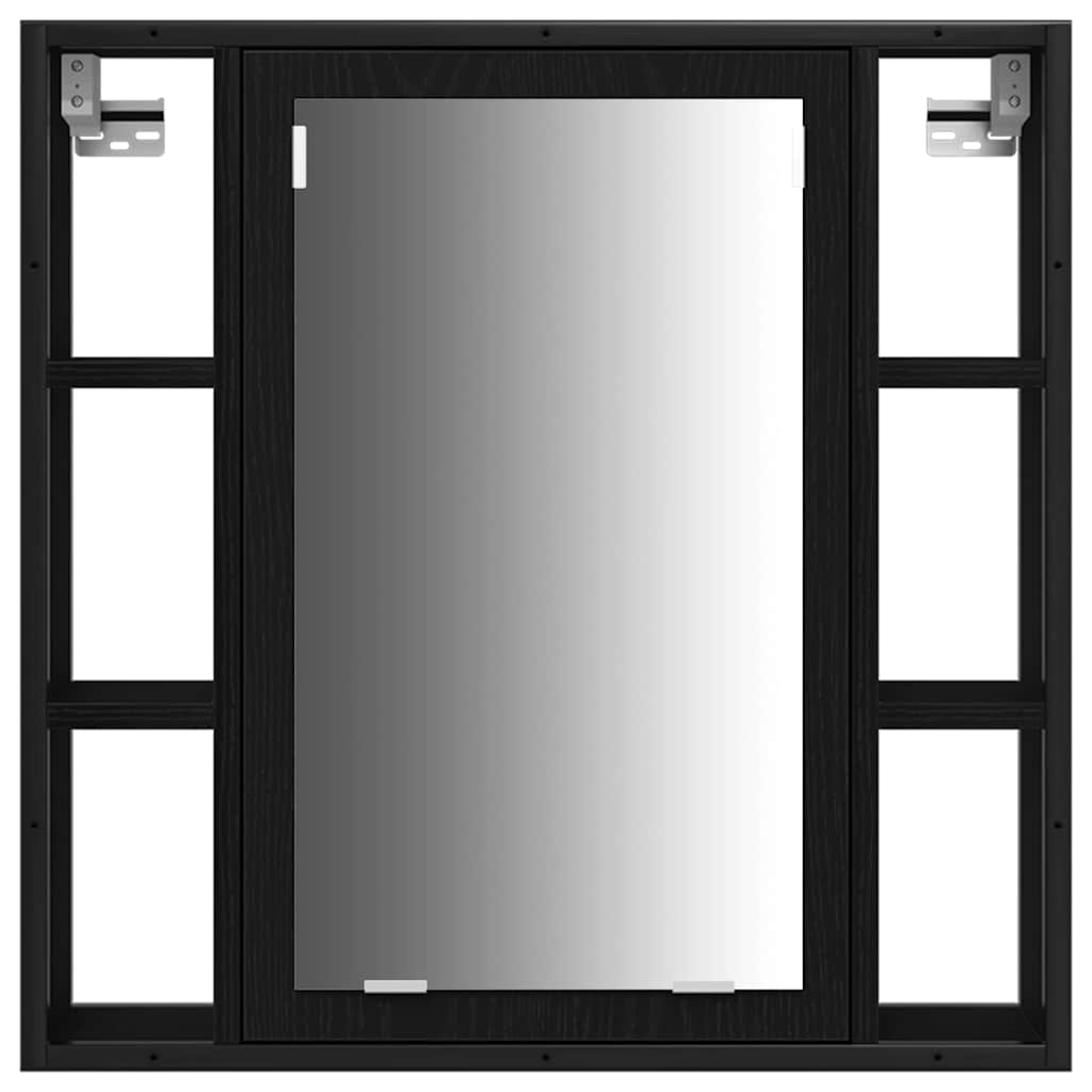 vidaXL Μονάδες Νιπτήρα Μπάνιου με ράφι 3 pcs Μαύρο 80 x 30 x 60 cm