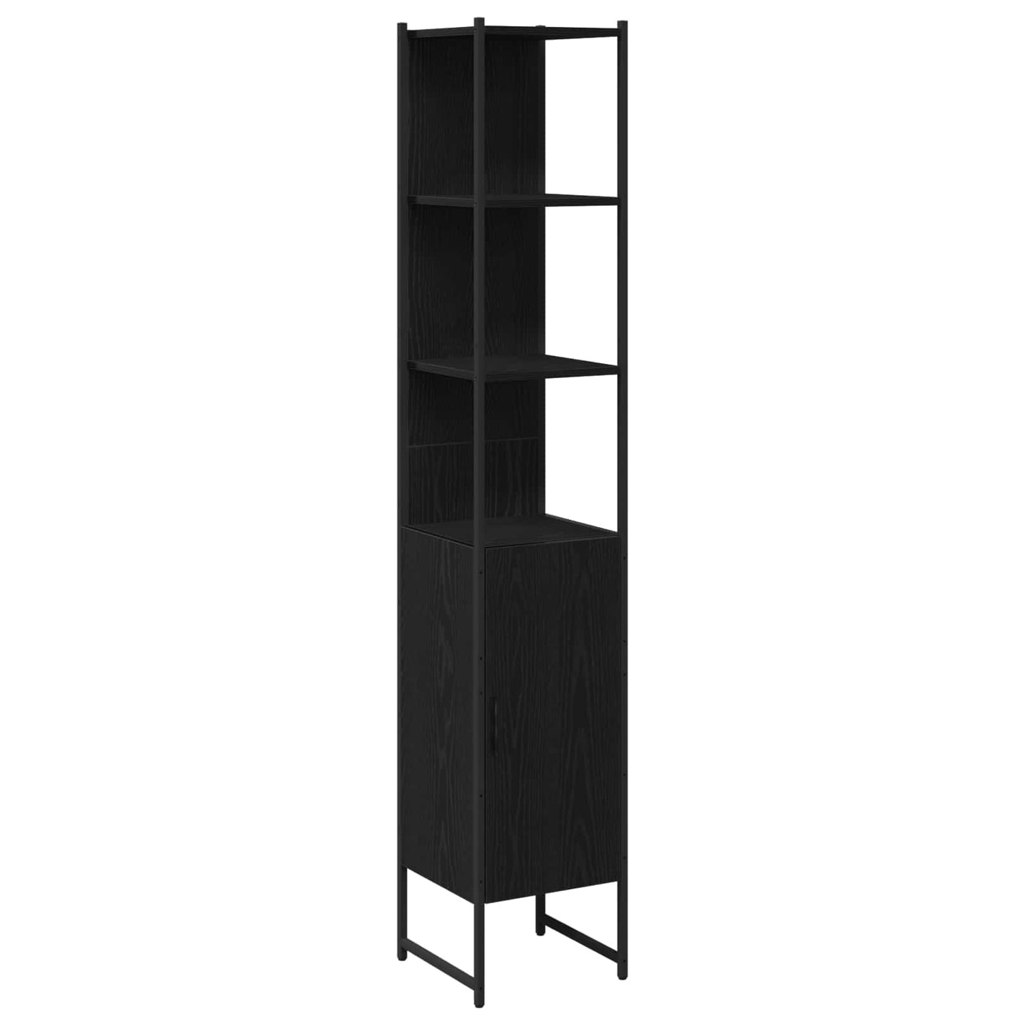vidaXL Σετ Επίπλων Μπάνιου 4 τμχ. Μαύρο 33 x 33 x 185,5 εκ
