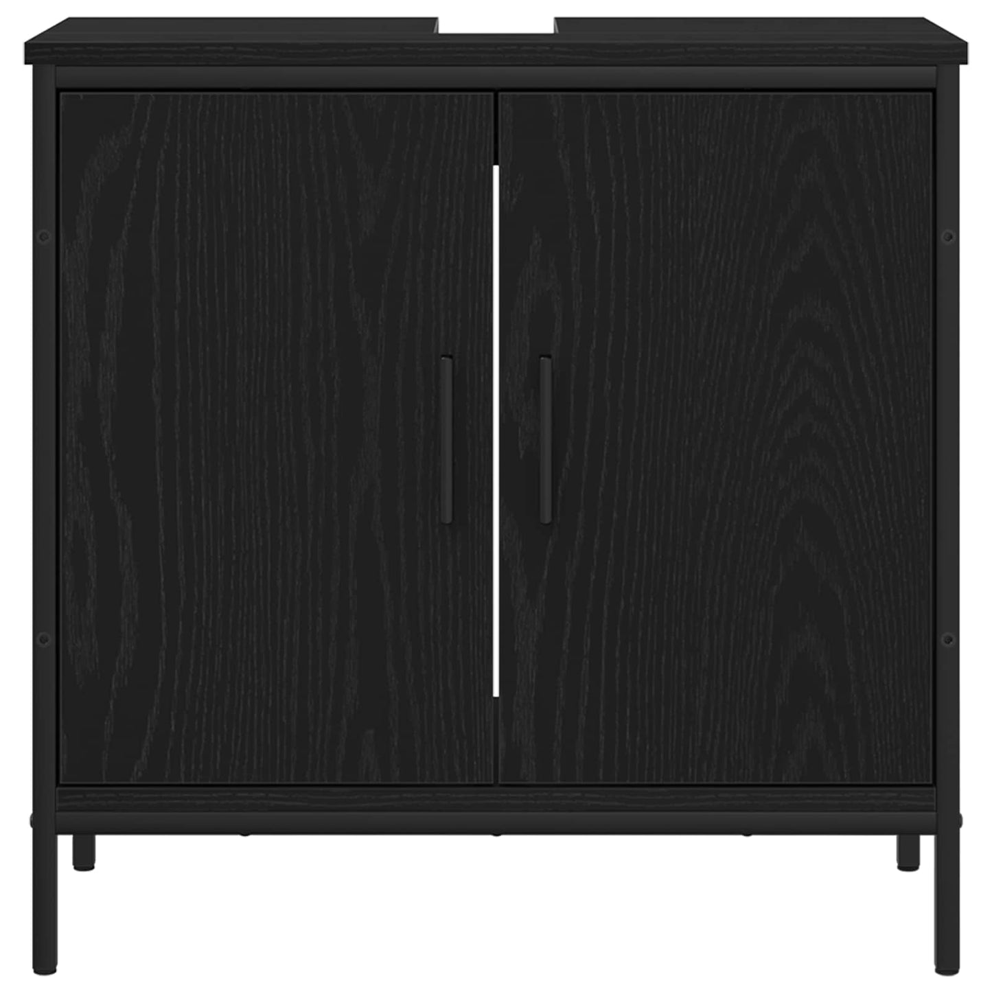 vidaXL Σετ Επίπλων Μπάνιου 4 τμχ. Μαύρο 33 x 33 x 185,5 εκ