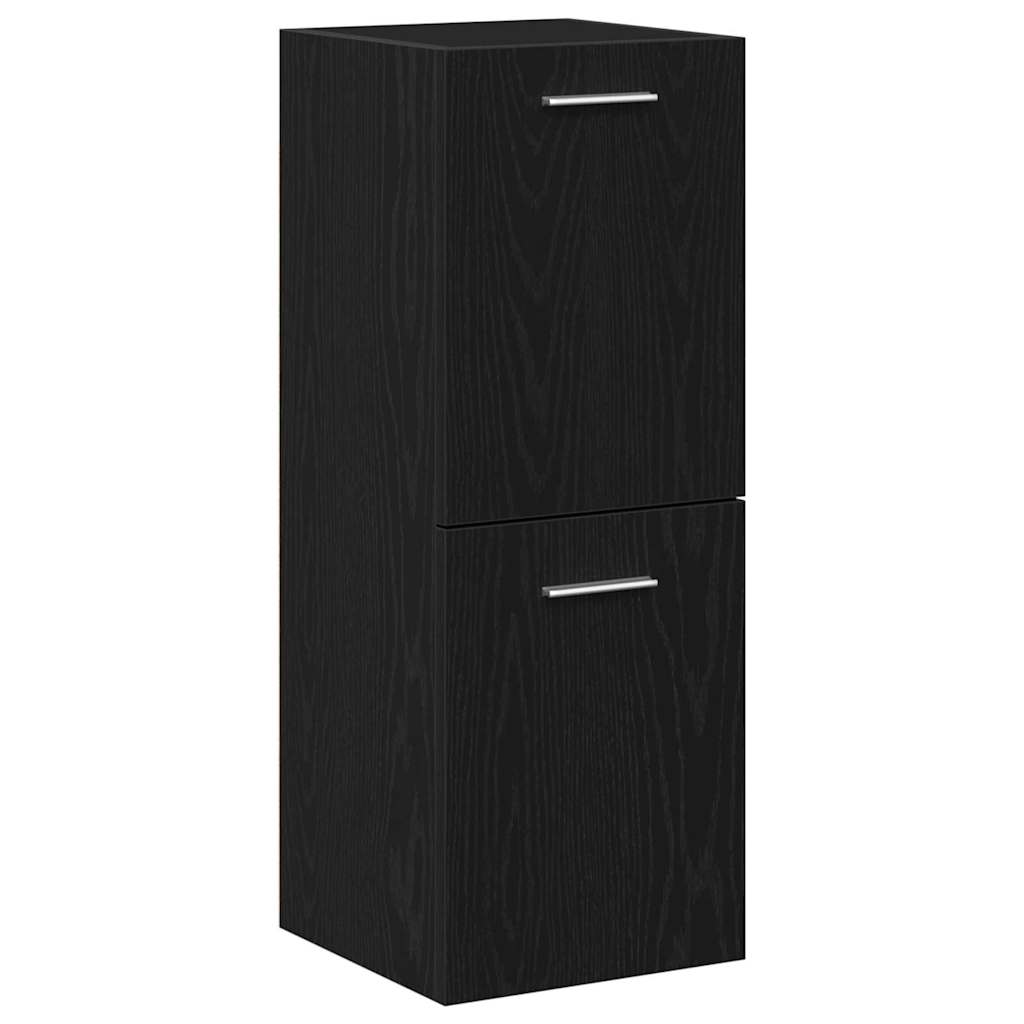 vidaXL Σετ Επίπλων Μπάνιου με πόρτα 4 pcs Μαύρη Οξυά 80 x 38.5 x 45 cm
