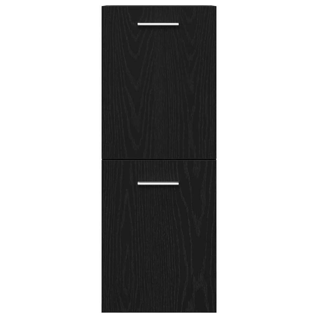 vidaXL Σετ Επίπλων Μπάνιου με πόρτα 4 pcs Μαύρη Οξυά 80 x 38.5 x 45 cm