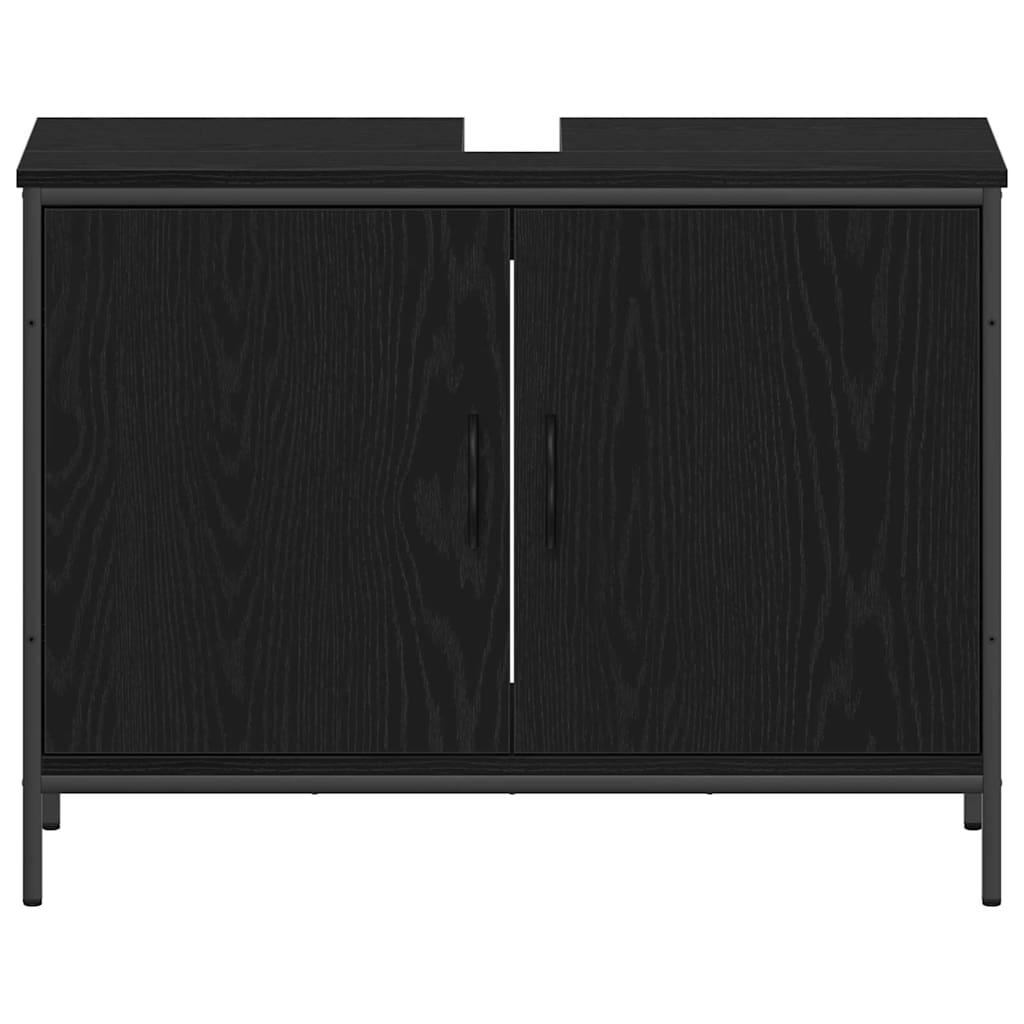 vidaXL Σετ Επίπλων Μπάνιου με ράφι Άλλο 4 pcs Μαύρο 33 x 33 x 185.5 εκ