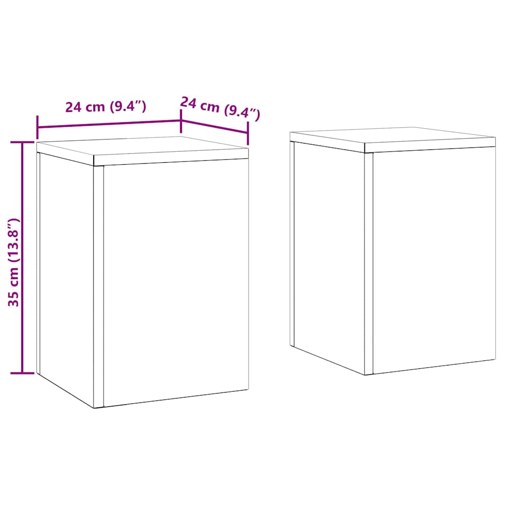 vidaXL Στήριξη φυτών 2 pcs Μαύρο 24 x 24 x 35 εκ. Ατσάλι