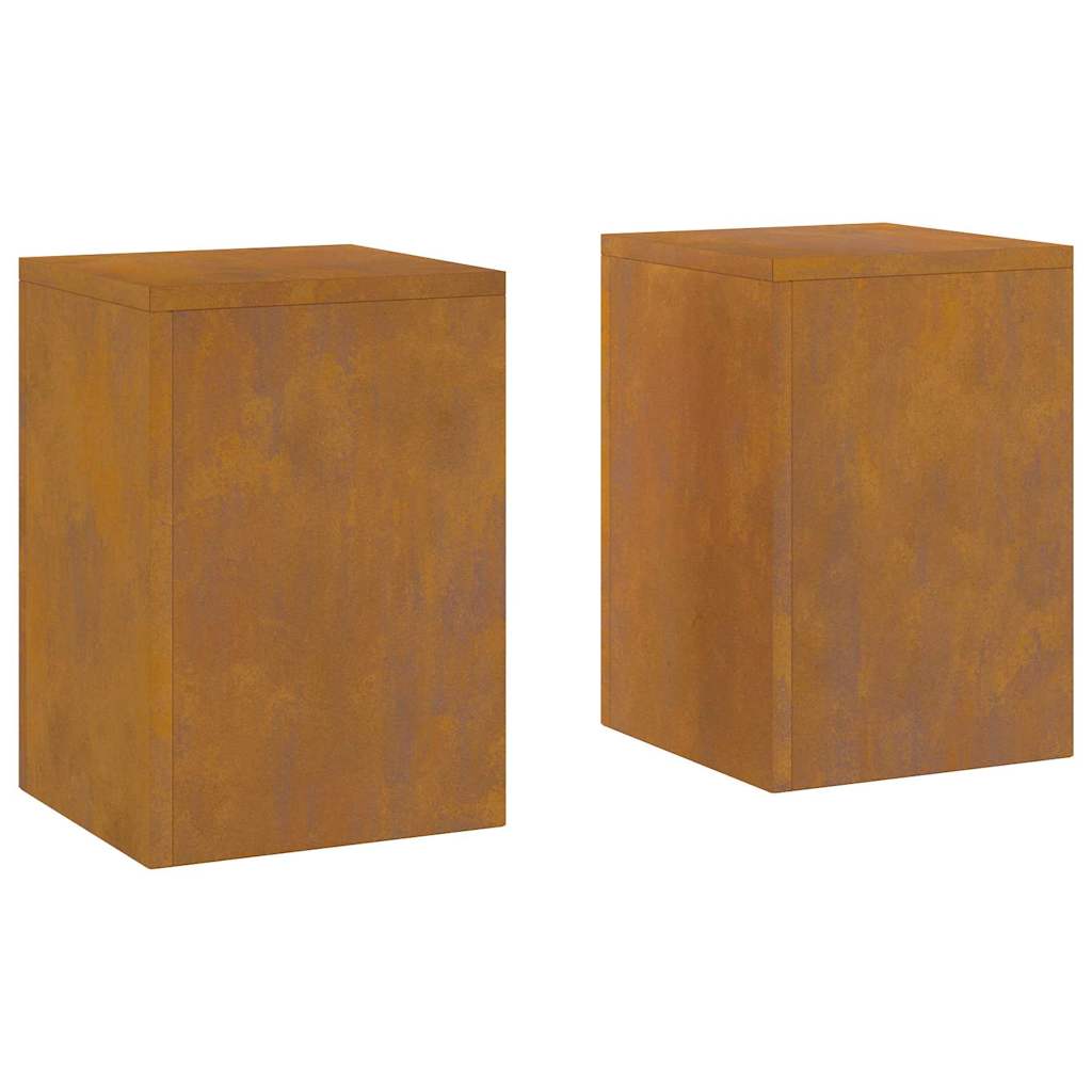 vidaXL Βάση φυτών 2 pcs Σκ rusty 24 x 24 x 35 εκ.