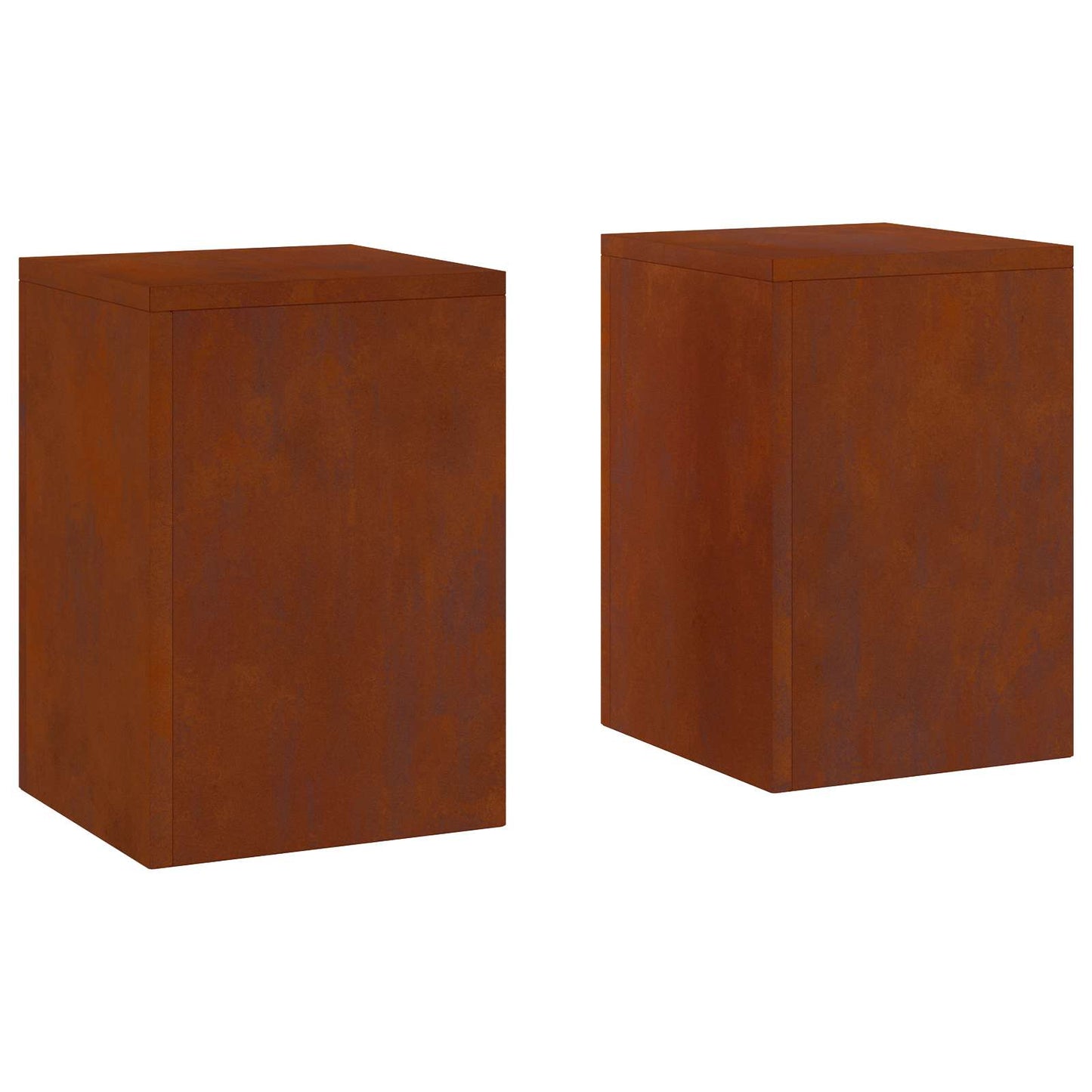 vidaXL Βάση φυτών 2 τμχ. Σκ rusty 24 x 24 x 35 εκ.