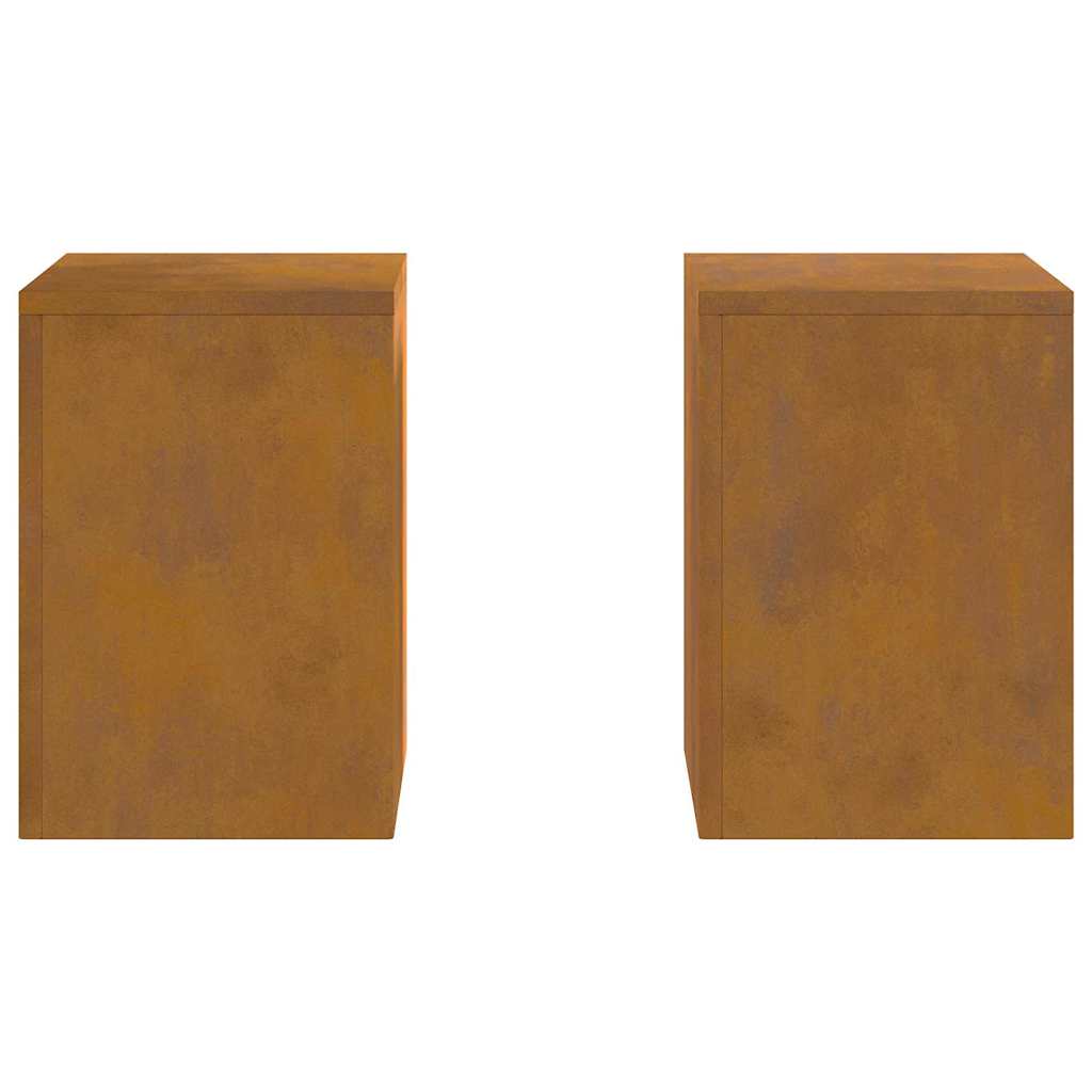 vidaXL Βάση φυτών 2 pcs Σκ rusty 24 x 24 x 35 εκ.