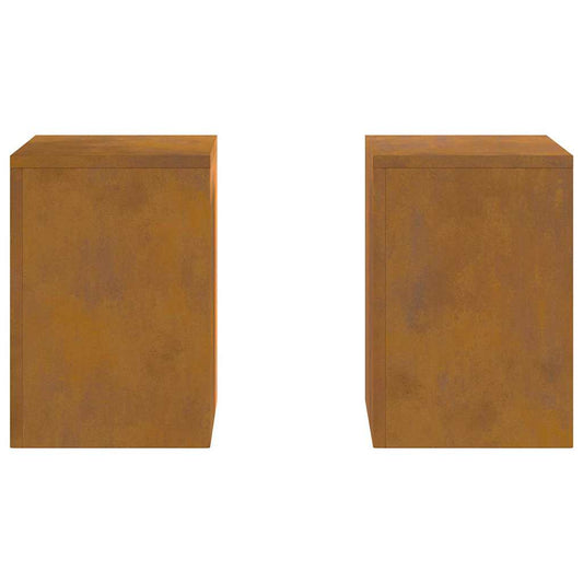 vidaXL Βάση φυτών 2 pcs Σκ rusty 24 x 24 x 35 εκ.