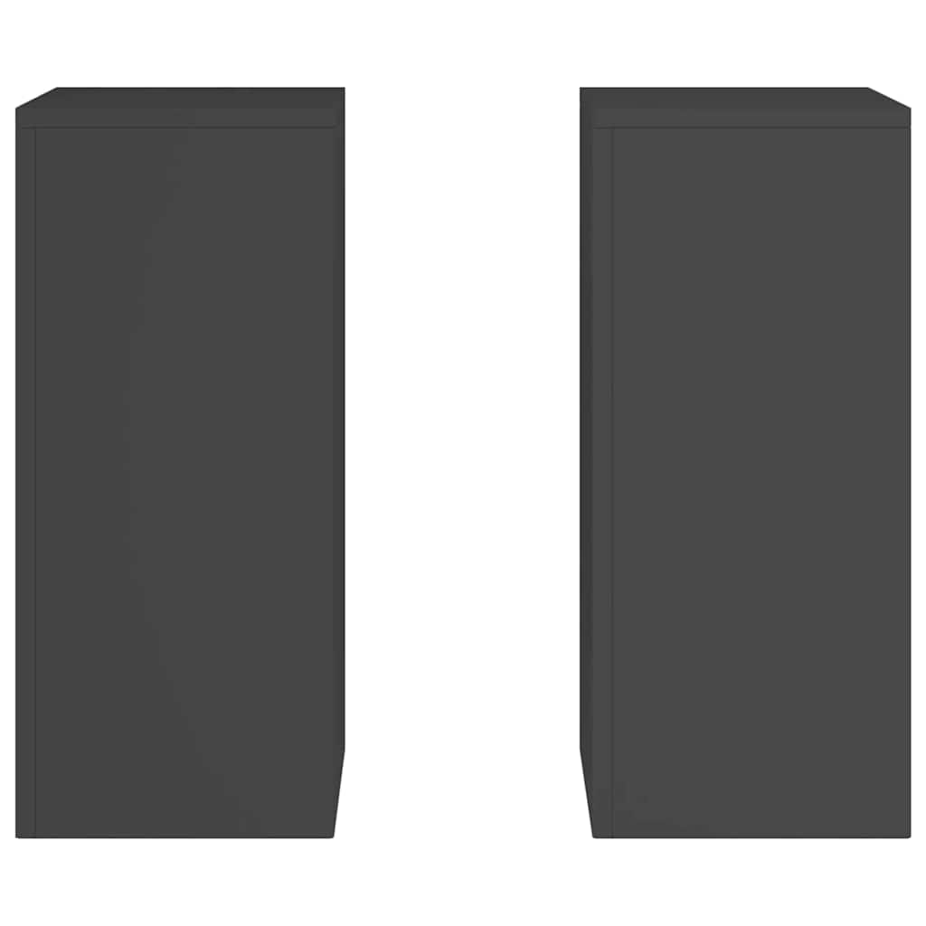 vidaXL Βάση φυτών 2 pcs Μαύρο 24 x 24 x 55 εκ. Ατσάλι