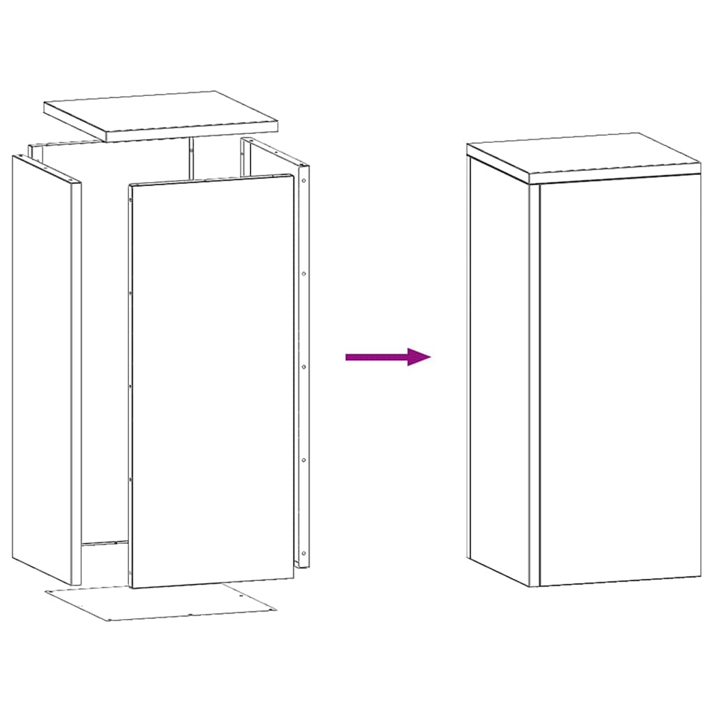 vidaXL Στήριξη φυτών 2 pcs Λαδί 24 x 24 x 55 εκ. Ατσάλι