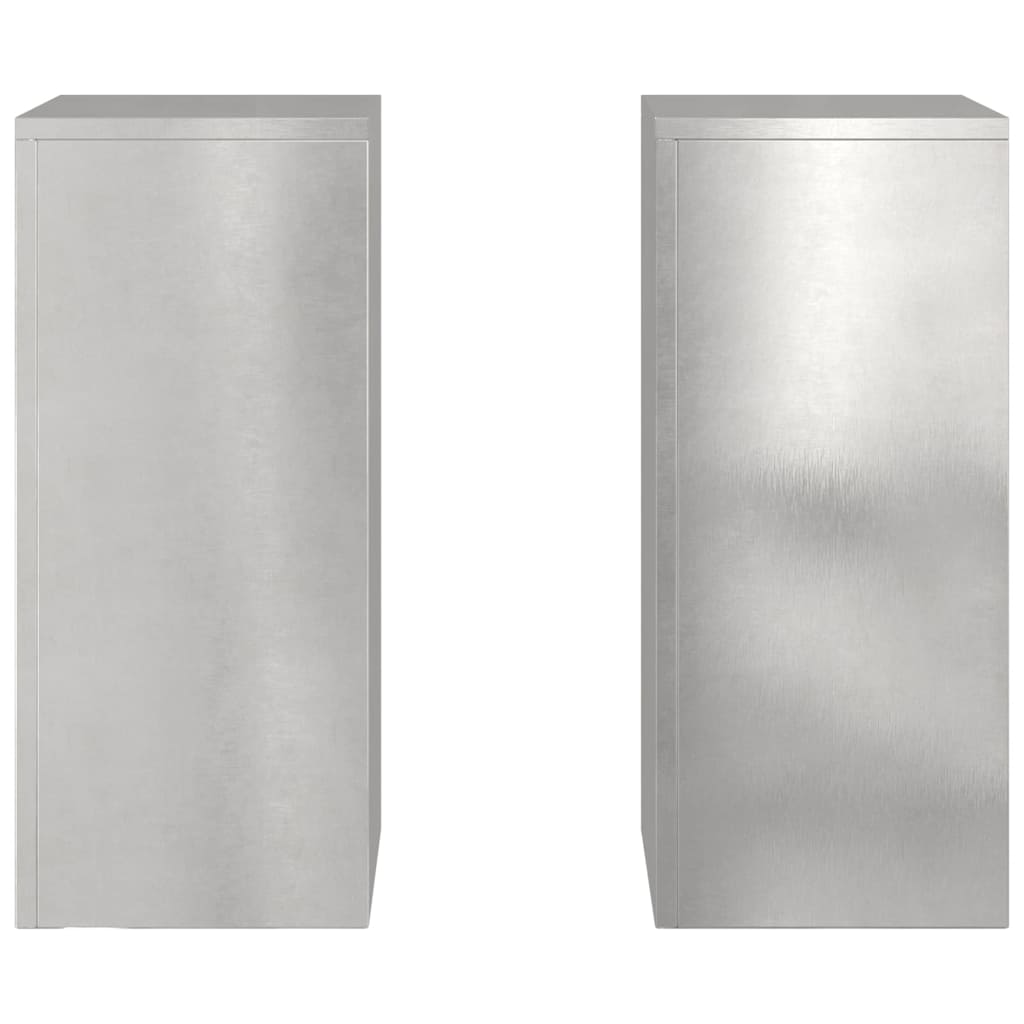 vidaXL Βάση φυτών 2 pcs Ασημί 24 x 24 x 55 εκ. Ανοξείδωτο ατσάλι