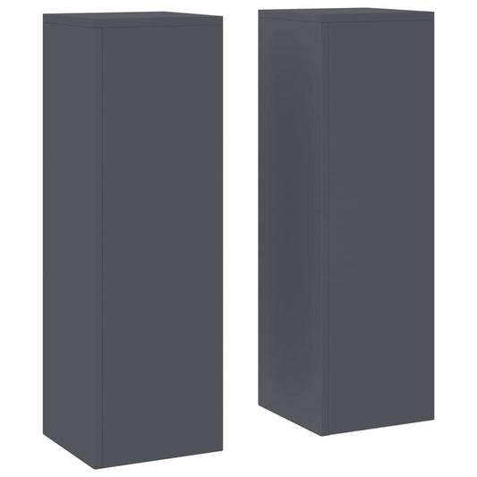 vidaXL Στήριξη φυτών 2 pcs Ανθρακί 24 x 24 x 75 εκ. Ατσάλι
