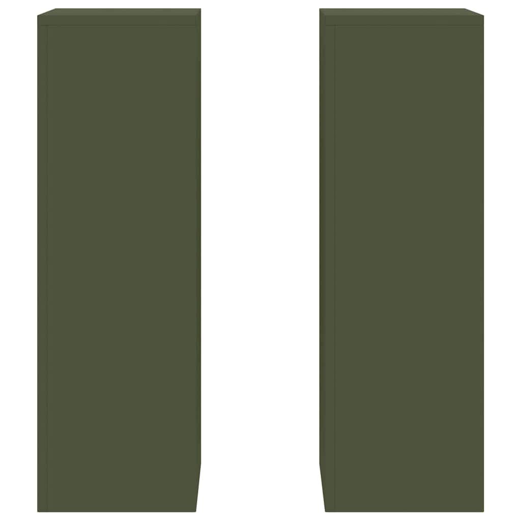 vidaXL Βάση φυτών 2 pcs Λαδί 24 x 24 x 75 εκ. Ατσάλι