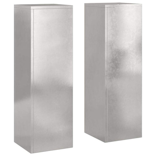 vidaXL Στήριξη φυτών 2 pcs Ασημί 24 x 24 x 75 εκ. Ανοξείδωτο ατσάλι