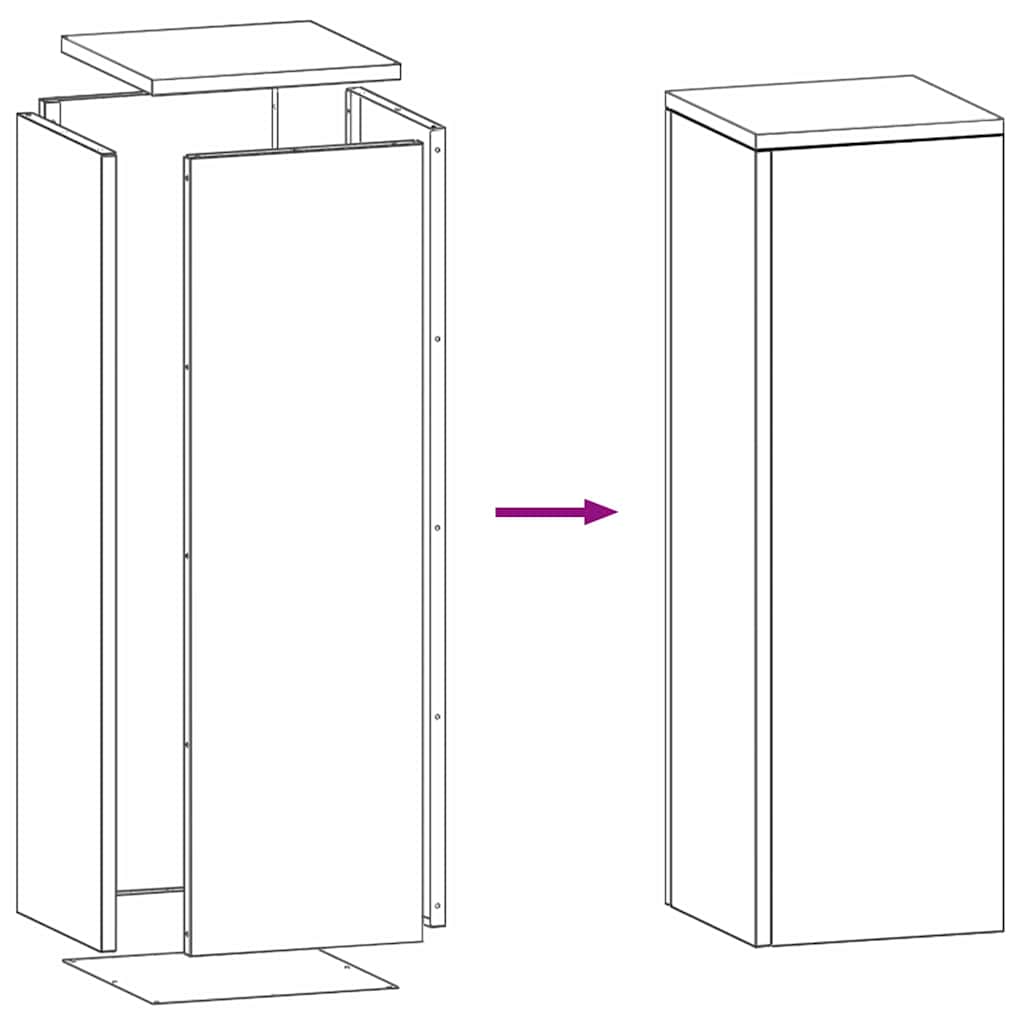 vidaXL Βάση φυτών 2 pcs Ασημί 24 x 24 x 75 εκ. Γαλβανισμένος χάλυβας