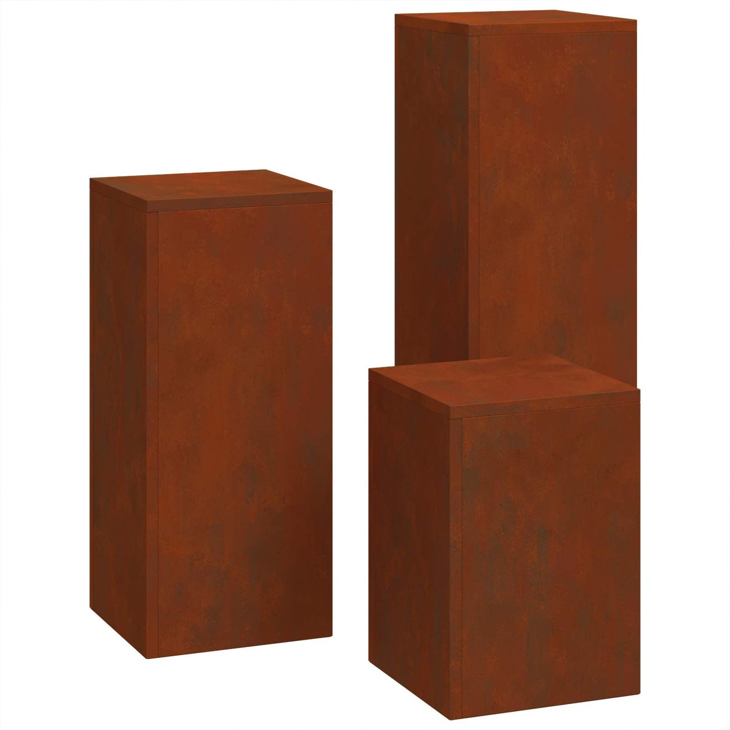 vidaXL Βάση φυτών 3 τεμ. Σκ rusty 24 x 24 x 75 εκ.