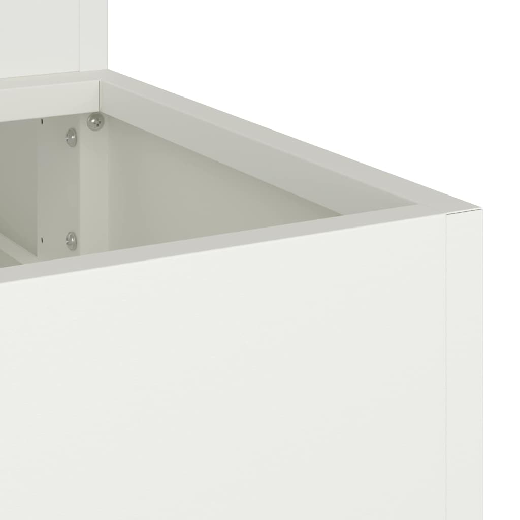 vidaXL Γλάστρα Κήπου Λευκό 90 x 90 x 35 εκ Ατσάλι