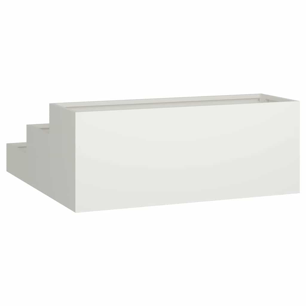 vidaXL Γλάστρα Κήπου Λευκό 90 x 90 x 35 εκ Ατσάλι