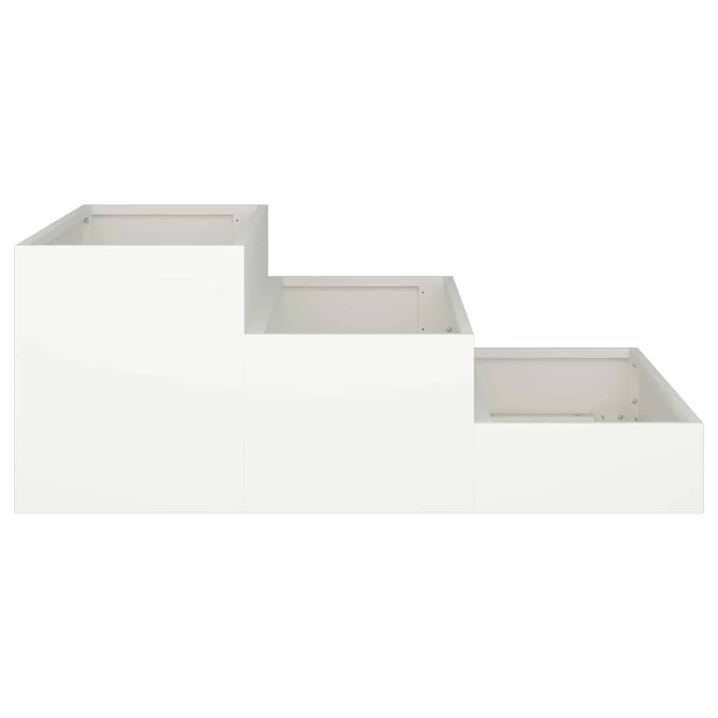 vidaXL Γλάστρα Κήπου Λευκό 90 x 90 x 35 εκ Ατσάλι