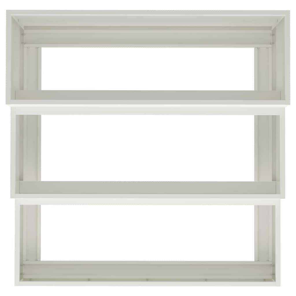 vidaXL Γλάστρα Κήπου Λευκό 90 x 90 x 35 εκ Ατσάλι