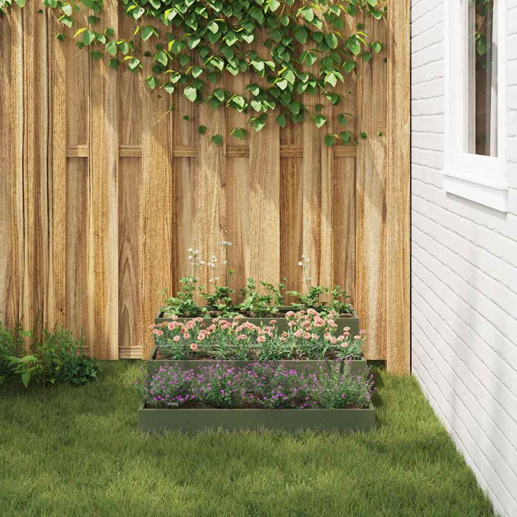 vidaXL Γλάστρα Κήπου Λαδί 90 x 90 x 35 εκ Ατσάλι