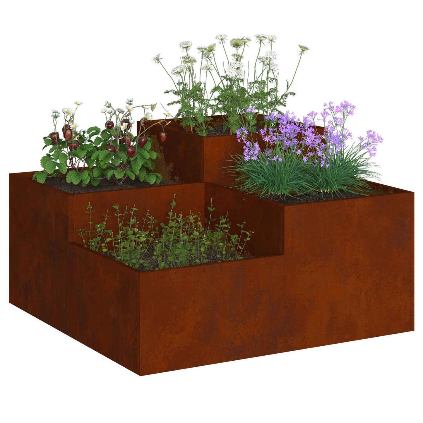 vidaXL Γλάστρα Κήπου Σκ rusty 80 x 80 x 48 εκ.