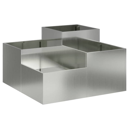 vidaXL Γλάστρα Κήπου Ασημί 100 x 100 x 48 εκ. Γαλβανισμένος χάλυβας