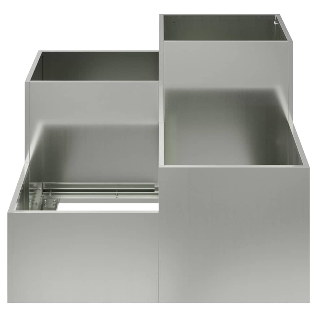 vidaXL Γλάστρα Κήπου Ασημί 80 x 80 x 60 εκ. Γαλβανισμένος χάλυβας