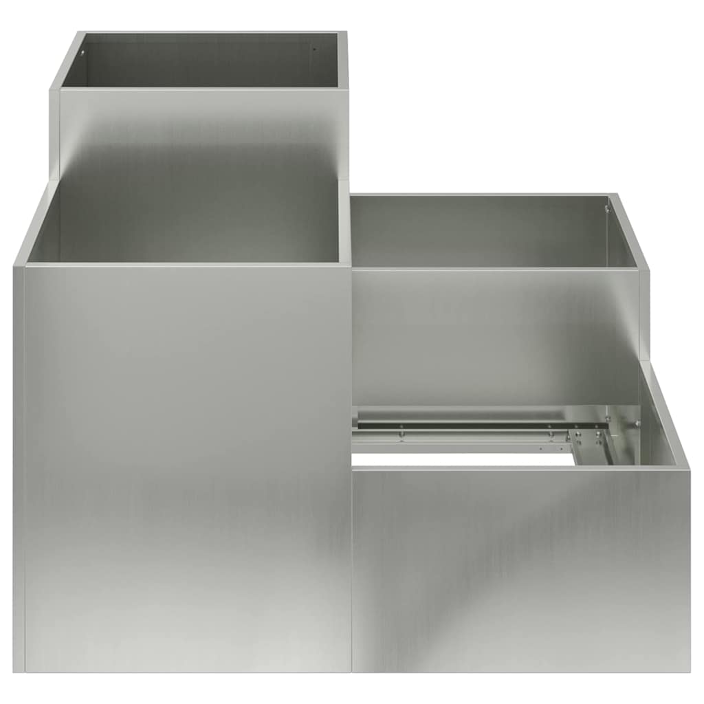 vidaXL Γλάστρα Κήπου Ασημί 80 x 80 x 60 εκ. Γαλβανισμένος χάλυβας