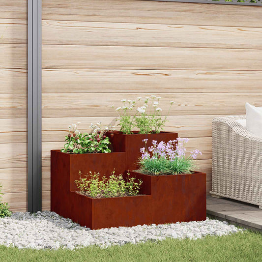 vidaXL Γλάστρα Κήπου Σκ rusty 80 x 80 x 60 εκ.