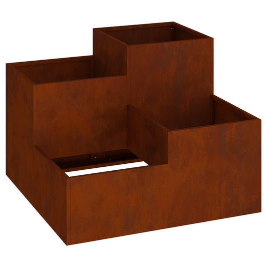 vidaXL Γλάστρα Κήπου Σκ rusty 80 x 80 x 60 εκ.