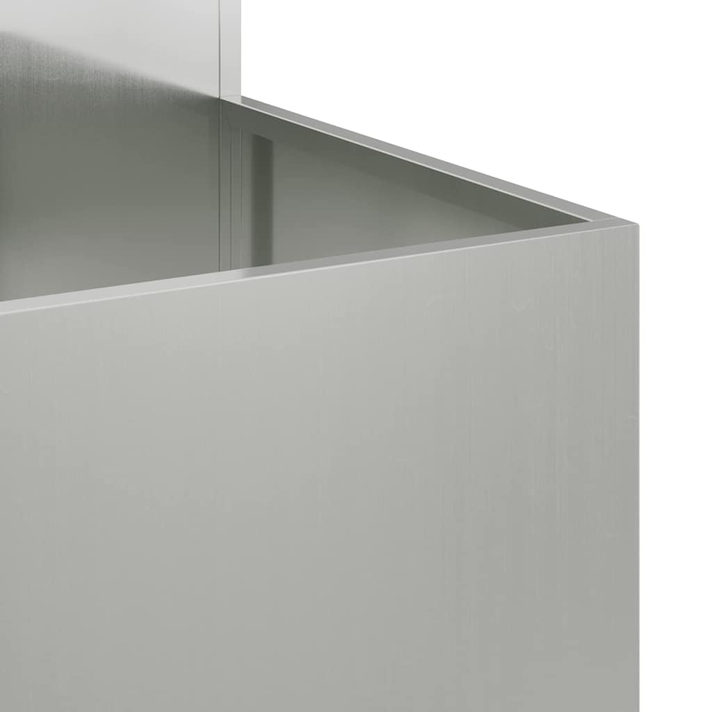 vidaXL Γλάστρα Κήπου Ασημί 100 x 100 x 60 εκ. Γαλβανισμένος χάλυβας