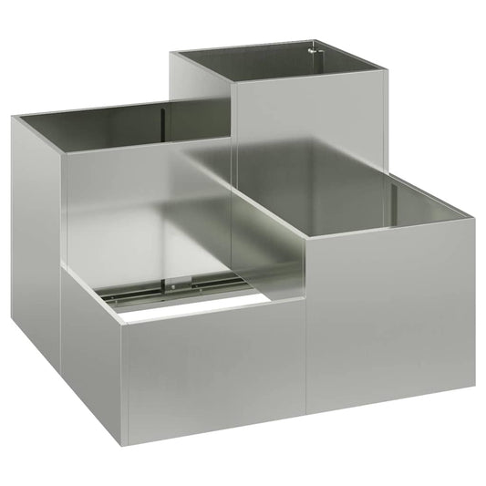 vidaXL Γλάστρα Κήπου Ασημί 100 x 100 x 60 εκ. Γαλβανισμένος χάλυβας