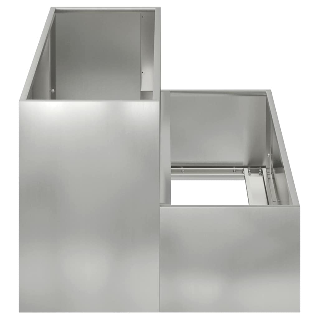 vidaXL Γλάστρα Κήπου Ασημί 100 x 60 x 45 εκ Γαλβανισμένος χάλυβας