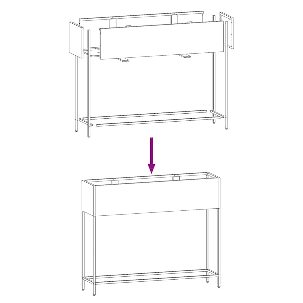 vidaXL Υψωμένη Γλάστρα Κήπου Μαύρο 100 x 26 x 82 εκ Ατσάλι