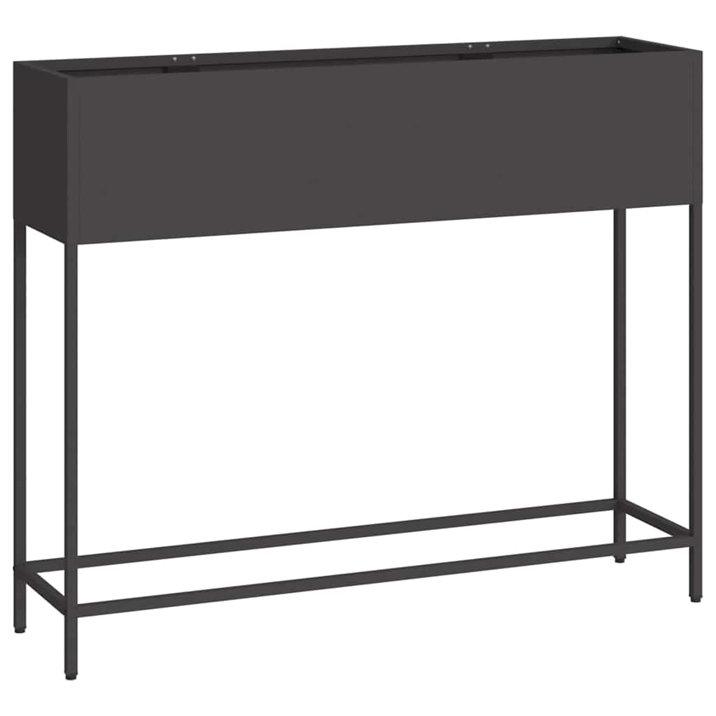 vidaXL Υψωμένη Γλάστρα Κήπου Μαύρο 100 x 26 x 82 εκ Ατσάλι