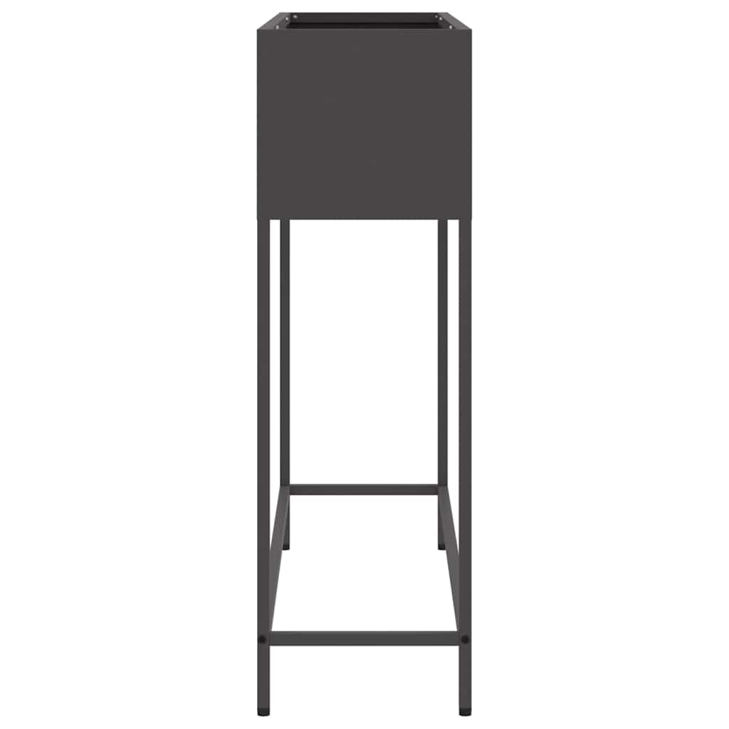 vidaXL Υψωμένη Γλάστρα Κήπου Μαύρο 100 x 26 x 82 εκ Ατσάλι