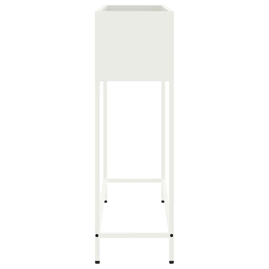 vidaXL Υψωμένη Γλάστρα Κήπου Λευκό 100 x 26 x 82 εκ Ατσάλι