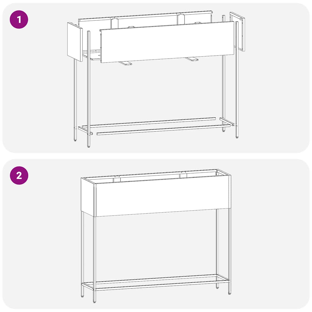 vidaXL Υψωμένη Γλάστρα Κήπου Ασημί 100 x 26 x 82 εκ Ανοξείδωτο ατσάλι