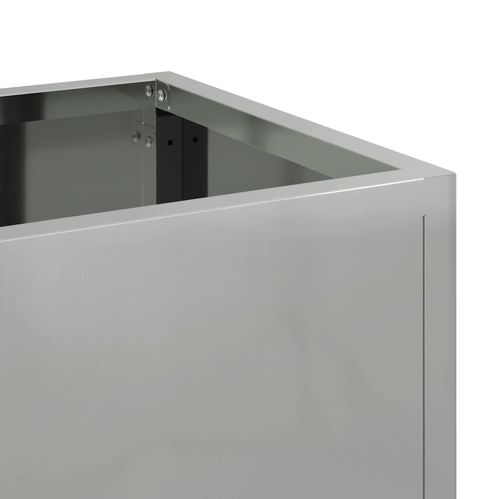 vidaXL Υψωμένη Γλάστρα Κήπου Ασημί 100 x 26 x 82 εκ