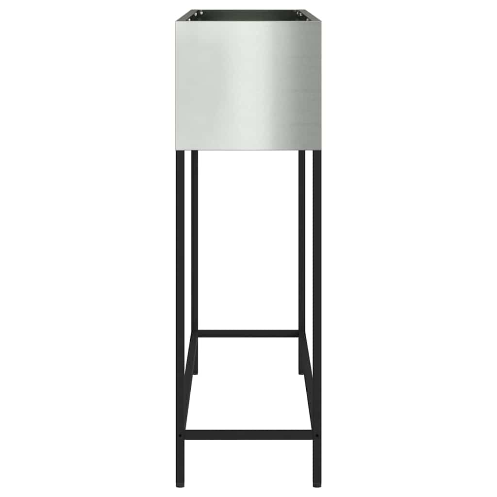 vidaXL Υψωμένη Γλάστρα Κήπου Ασημί 100 x 26 x 82 εκ