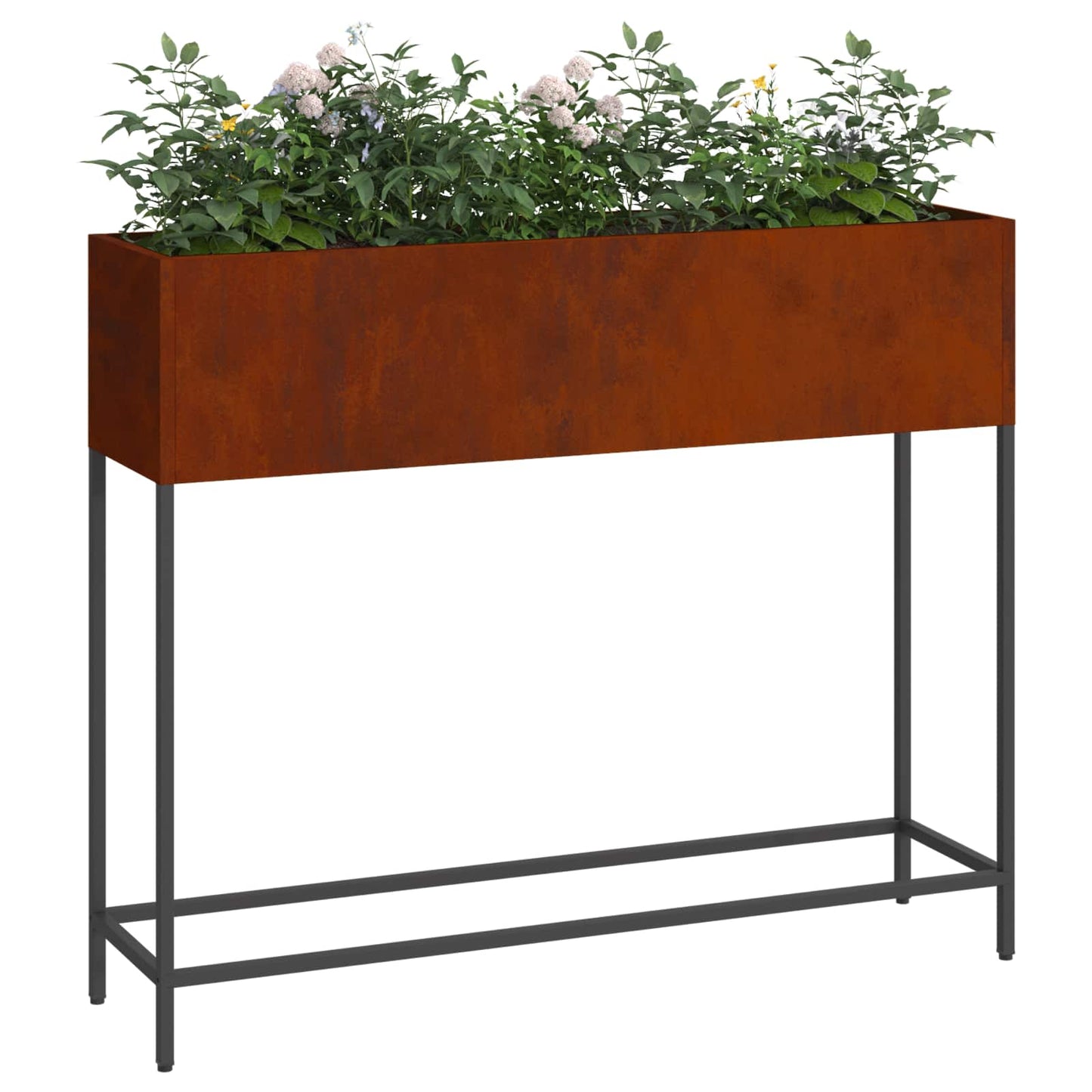 vidaXL Υψωμένη Γλάστρα Κήπου Σκ rusty 100 x 26 x 82 εκ
