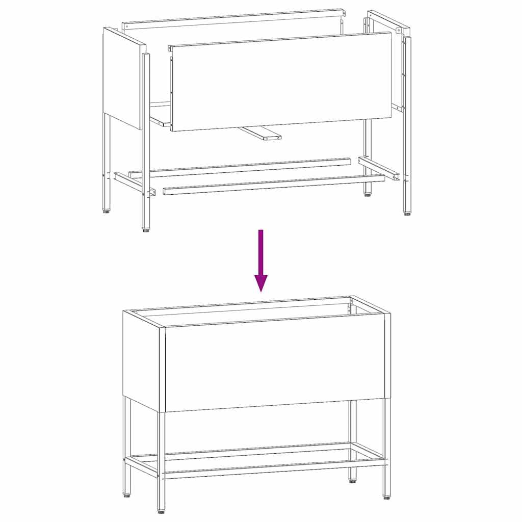 vidaXL Υψωμένη Γλάστρα Κήπου Μαύρο 60 x 26 x 45 εκ Ατσάλι