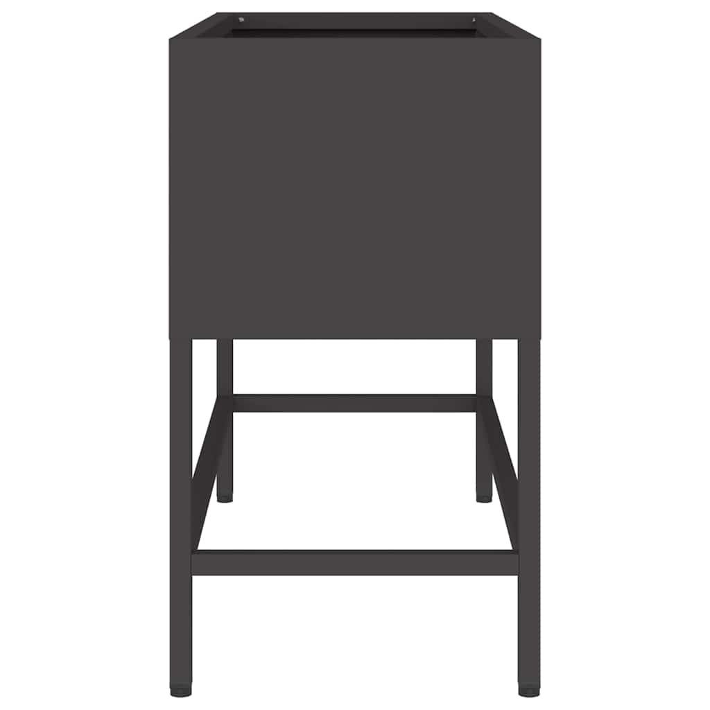 vidaXL Υψωμένη Γλάστρα Κήπου Μαύρο 60 x 26 x 45 εκ Ατσάλι