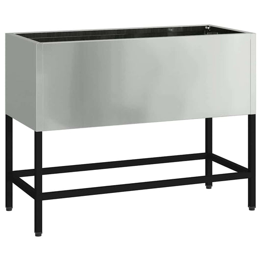 vidaXL Υψωμένη Γλάστρα Κήπου Ασημί 60 x 26 x 45 εκ