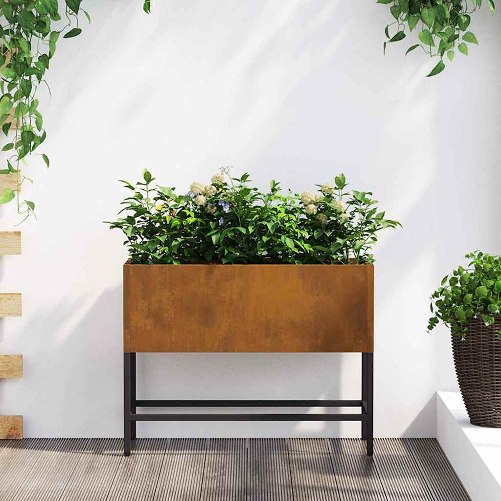 vidaXL Υψωμένη Γλάστρα Κήπου Σκ rusty 60 x 26 x 45 εκ